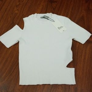 Mock Neck Zara Cutout Knit Top